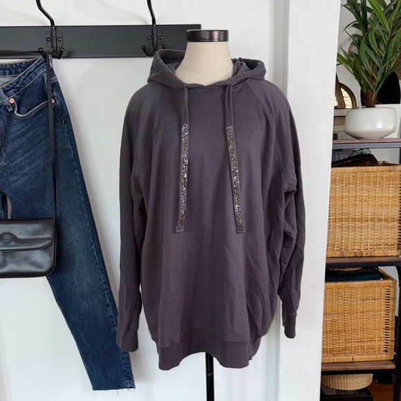 torrid Sweaters - Torrid Gray Hoodie Sweater with Glitter Accents